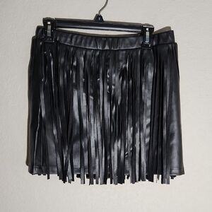 Versona Skirt Womens Size M Fringe Black Biker Goth Western